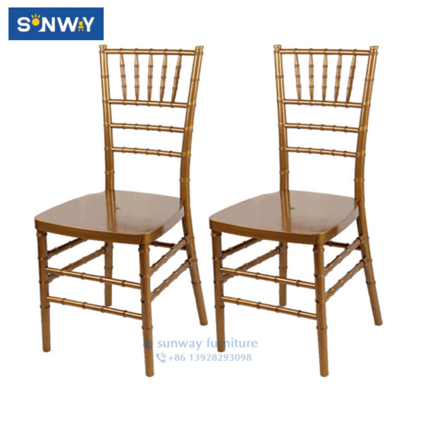 Gold Steel Resin Chiavari Chair For Wedding