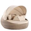 High Quality round Shape Aluminum Frame Beach Daybed with Canopy Metal Rope Weaving Resort Hotel Project Exterior Use garden furniture patio furniture outdoor furniture outdoor lounge chairs outdoor lounge outdoor chaise lounge pool chairs teak furniture wicker furniture sun lounger pool lounge chairs outdoor bench garden bench outdoor daybed outdoor lounge outdoor chaise lounge Pool Bed beach bed