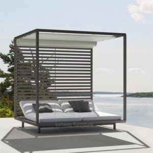 Aluminium Beach Double Garden Sun Lounger With Canopy garden furniture patio furniture outdoor furniture outdoor lounge chairs outdoor lounge outdoor chaise lounge pool chairs teak furniture wicker furniture sun lounger pool lounge chairs outdoor bench garden bench outdoor daybed outdoor lounge outdoor chaise lounge Pool Bed beach bed
