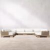 Outside Patio Garden Wholesale Wooden Frame Design Outdoor Set Living Room Furniture Rattan Fabric Sofa