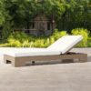 Luxury Design Garden Outdoor Durable Furniture Mixed Materials Solid Wooden Teak Sun Lounger