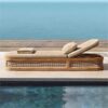 Luxury Teak Wood Garden Sofa Set Hotel Modern Outdoor Furniture Villa Garden Set Patios Poolsides Waterproof Sunproof Solid Teak