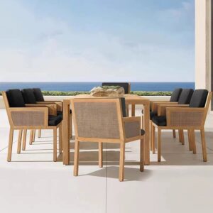 Outdoor Garden Hotel Balcony Dining Chair Outdoor Villa Courtyard Terrace Teak Table and Chair Set patio furniture outdoor furniture outdoor dining set outdoor chairs patio chairs outdoor dining chairs outdoor table and chairs outdoor table garden table and chairs patio dining sets teak wood chair Aluminium Chair WaterproofFurniture Outdoor Dining
