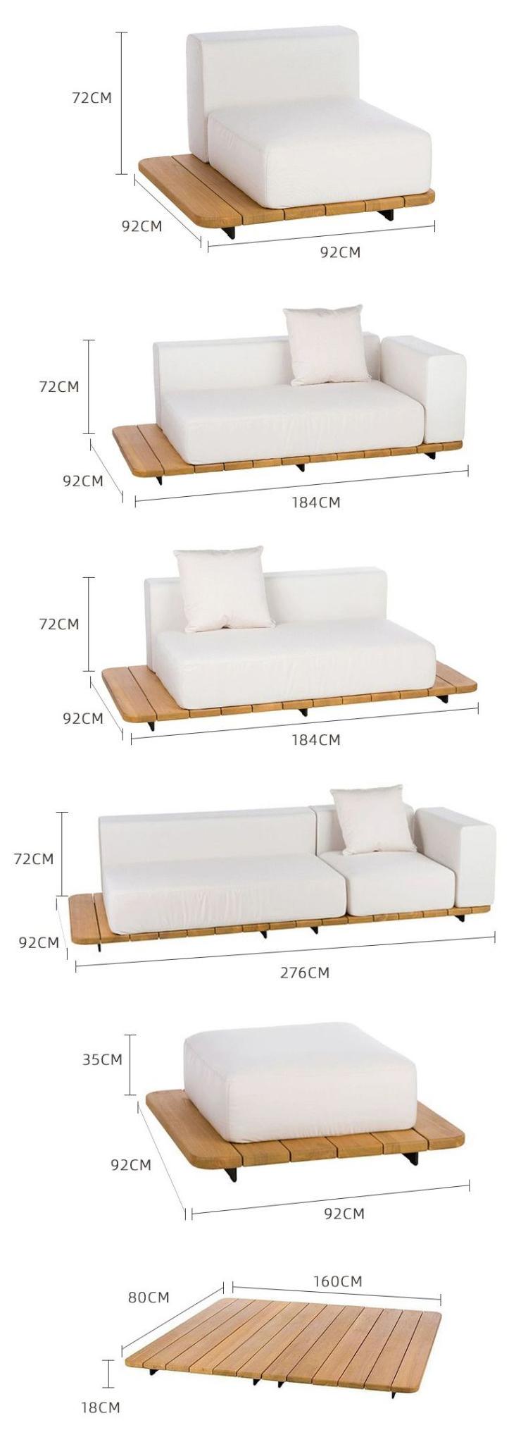Outdoor Furniture Set Teak Modular Garden Sofa