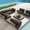 Nordic Style Teak L Shape Sofa Set for resort outdoor furniture production factory outdoor furniture wholesale supplier resort outdoor sofa