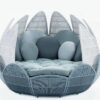 Casual lazy sofa Bird's nest chair rattan double rattan bed Garden balcony network red creative furniture flower lotus bed Sunway New arrival Outdoor rope garden sofa chair creative lotus flower daybed furniture hotel furniture