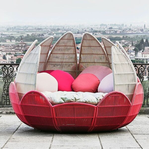 New lotus flower shape outdoor daybed garden furniture patio furniture outdoor furniture outdoor lounge chairs outdoor lounge outdoor chaise lounge pool chairs teak furniture wicker furniture sun lounger pool lounge chairs outdoor bench garden bench outdoor daybed outdoor lounge outdoor chaise lounge Pool Bed beach bed