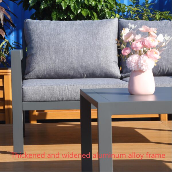 Modern Patio Couch Furniture Outdoor Garden 4 Piece Aluminum Sectional Sofa Set with Coffee Table garden furniture patio furniture outdoor furniture Garden Sofa Sets outdoor sectional outdoor sofa garden sofa wicker patio furniture patio furniture outdoor furniture outdoor patio furniture patio sectional garden sofa set outdoor seating outdoor sofa set outdoor corner sofa teak wood sofa garden decor garden designer outdoor living outdoor designer Interior designer