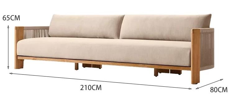 Luxury Outdoor Sofa Set Teak Wood Lounge Chair Wholesale Outdoor Teak Wood Rope Furniture Hotel Outdoor Furniture Outdoor Sofa
