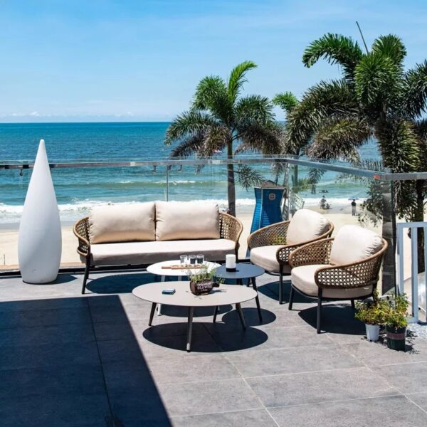 Nordic-style Outdoor Garden Sofa Set with Aluminum and Rattan Frame, Waterproof and Weather-resistant for Villas and Hotels garden furniture patio furniture outdoor furniture Garden Sofa Sets outdoor sectional outdoor sofa garden sofa wicker patio furniture patio furniture outdoor furniture outdoor patio furniture patio sectional garden sofa set outdoor seating outdoor sofa set outdoor corner sofa teak wood sofa garden decor garden designer outdoor living outdoor designer Interior designer