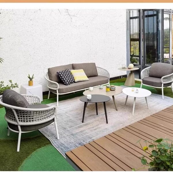 Modern Design Outdoor Garden Sofa Set Durable Comfortable with Hand-Woven Backrest Environmentally Friendly for Apartment Use garden furniture patio furniture outdoor furniture Garden Sofa Sets outdoor sectional outdoor sofa garden sofa wicker patio furniture patio furniture outdoor furniture outdoor patio furniture patio sectional garden sofa set outdoor seating outdoor sofa set outdoor corner sofa teak wood sofa garden decor garden designer outdoor living outdoor designer Interior designer