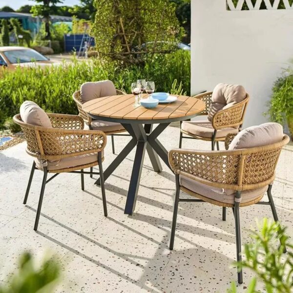 Ready to Ship Home Garden Wicker Rattan Furniture Set 2.2m Patio Table with 6-8 Chairs Hot Sale Outdoor Plastic Wood Top Table garden furniture patio furniture outdoor furniture outdoor dining set outdoor chairs patio chairs outdoor dining chairs outdoor table and chairs outdoor table garden table and chairs patio dining sets teak wood chair Aluminium Chair Waterproof Furniture Outdoor Dining