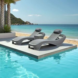 Hotel Swimming Sun Chaise Lounger Modern Durable Plastic Outdoor Garden Patio Single Daybed Courtyard Poolside Beach Chair garden furniture patio furniture outdoor furniture outdoor lounge chairs outdoor lounge outdoor chaise lounge pool chairs teak furniture wicker furniture sun lounger pool lounge chairs outdoor bench garden bench outdoor daybed outdoor lounge outdoor chaise lounge Pool Bed beach bed