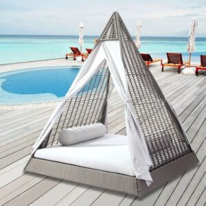 Wholesale Comfortable Outdoor Portable Wicker Rattan Daybed Hotels Courtyards Villa Daybeds garden furniture patio furniture outdoor furniture outdoor lounge chairs outdoor lounge outdoor chaise lounge pool chairs teak furniture wicker furniture sun lounger pool lounge chairs outdoor bench garden bench outdoor daybed outdoor lounge outdoor chaise lounge Pool Bed beach bed