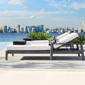 Modern Style Lounger With Waterproof Cushion Wholesale Aluminum Outdoor Patio Garden Furniture Pool Bed garden furniture patio furniture outdoor furniture outdoor lounge chairs outdoor lounge outdoor chaise lounge pool chairs teak furniture wicker furniture sun lounger pool lounge chairs outdoor bench garden bench outdoor daybed outdoor lounge outdoor chaise lounge Pool Bed beach bed