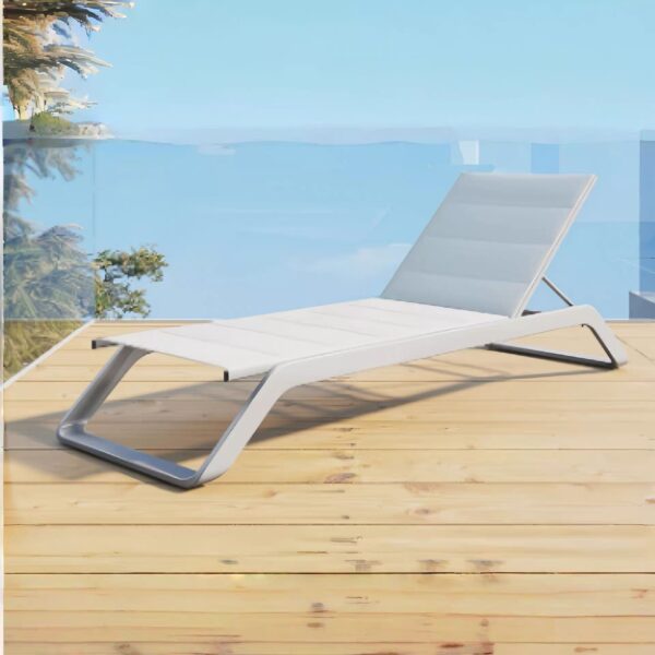 Stackable Modern Design Commercial Outdoor Aluminum Furniture Outdoor Stackable Waterproof Chaise Lounge for Hotel & Swimming Pool Projects
